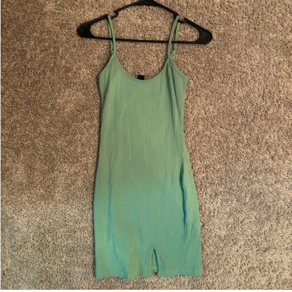 Green Ribbed Dress